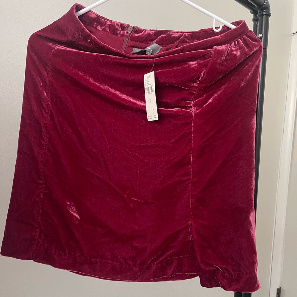 Anthropology mini velvet skirt